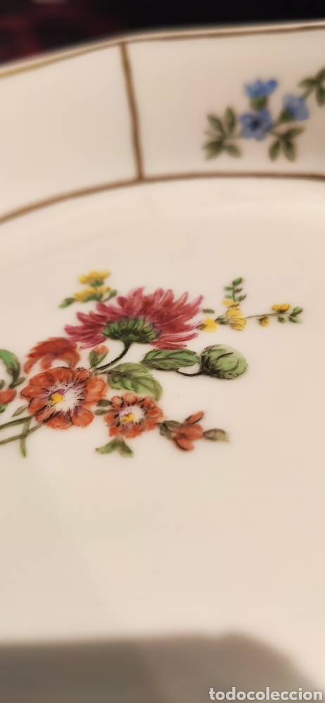 Antig&uuml;edades: Antiguo plato pintado a mano - Foto 3
