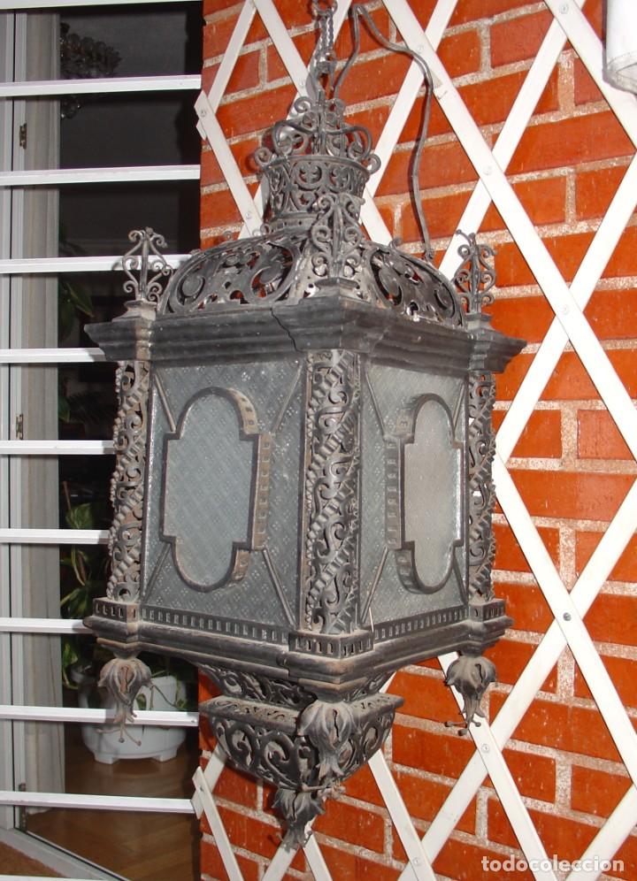 Antig&uuml;edades: Farol de gran tama&ntilde;o en forja - Foto 1