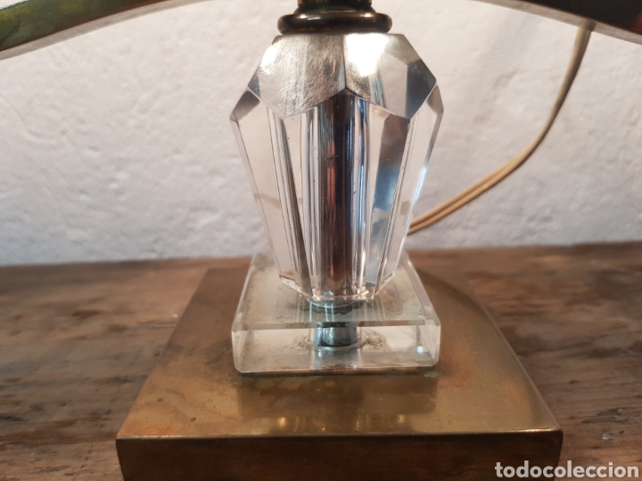 Antig&uuml;edades: L&aacute;mpara lat&oacute;n y cristal NOS - Foto 2
