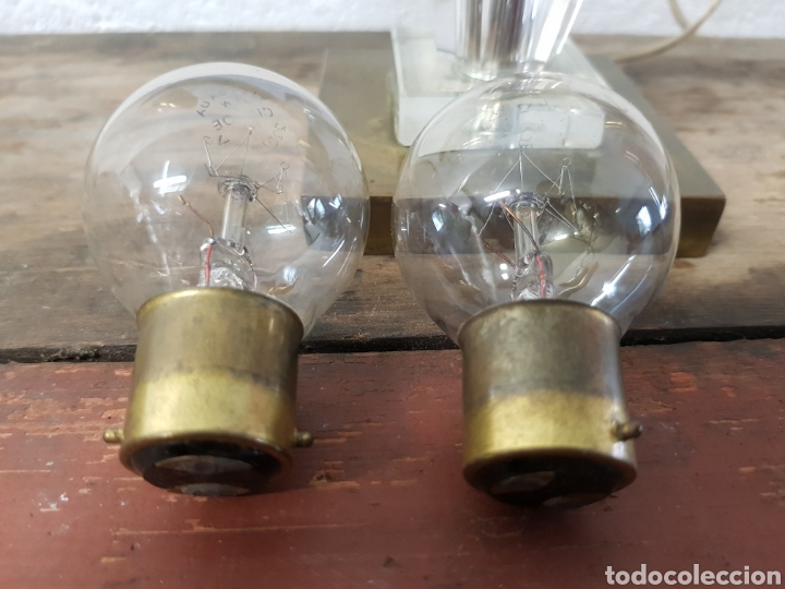 Antig&uuml;edades: L&aacute;mpara lat&oacute;n y cristal NOS - Foto 6