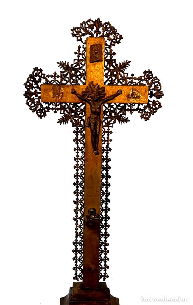 Antig&uuml;edades: CRUZ DE ALTAR FRANCESA - S. XIX - Foto 3
