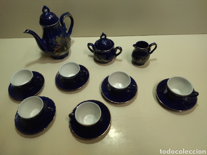 juego de café o té made in japan. color azul os - Comprar Porcelana Antiga  Japonesa no todocoleccion