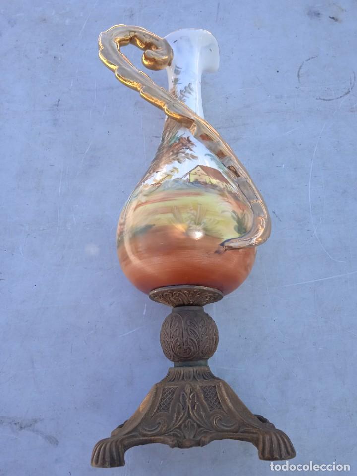 Antig&uuml;edades: Jarr&oacute;n grande de porcelana y bronce - Foto 2