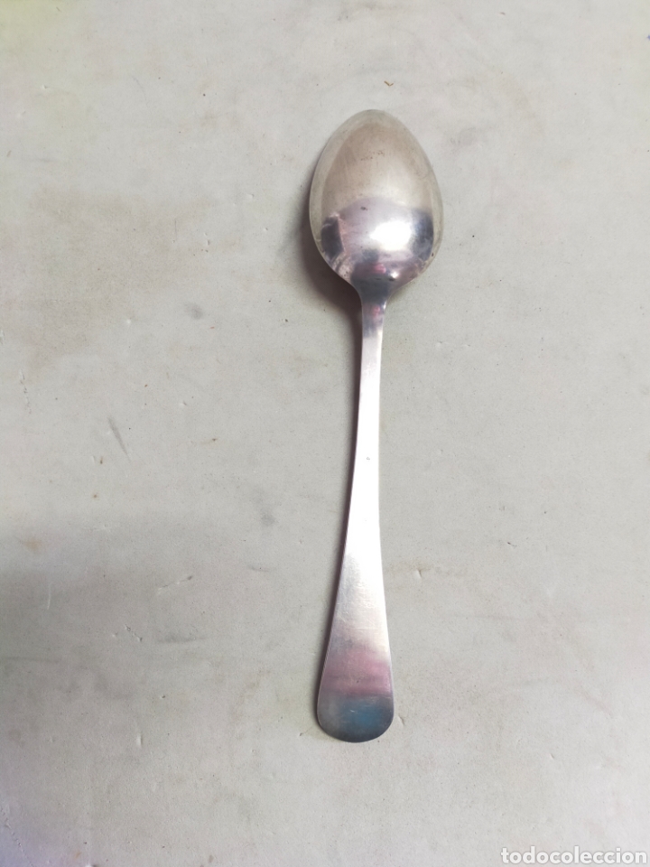 Antig&uuml;edades: CUCHARA SOPERA DE LETAL PLATEADO. 20 CM DE LONGITUD. - Foto 2
