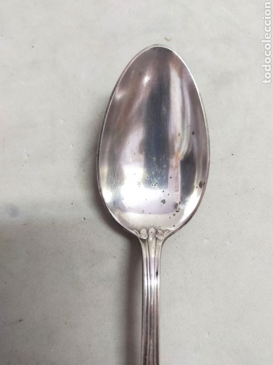 Antig&uuml;edades: CUCHARA SOPERA DE LETAL PLATEADO. 20 CM DE LONGITUD. - Foto 3