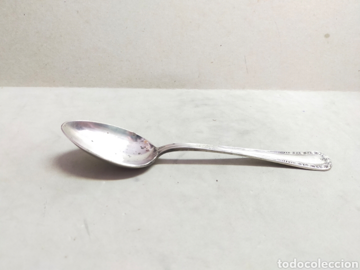 Antig&uuml;edades: CUCHARA SOPERA DE LETAL PLATEADO. 20 CM DE LONGITUD. - Foto 5