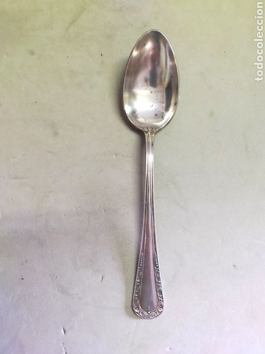 Antig&uuml;edades: CUCHARA SOPERA DE LETAL PLATEADO. 20 CM DE LONGITUD. - Foto 7