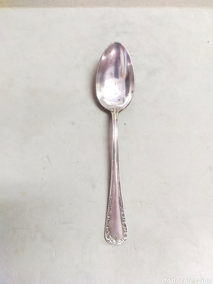 Antig&uuml;edades: CUCHARA SOPERA DE LETAL PLATEADO. 20 CM DE LONGITUD. - Foto 1
