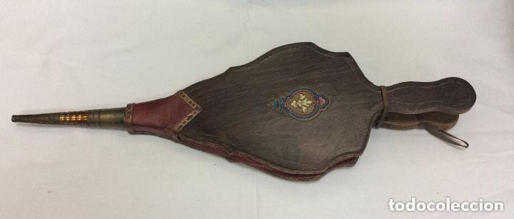 Antig&uuml;edades: ANTIGUO FUELLE EPOCA NAPOLEON III ,EN MADERA NOBLE E INCRUSTACIONES-43 cm