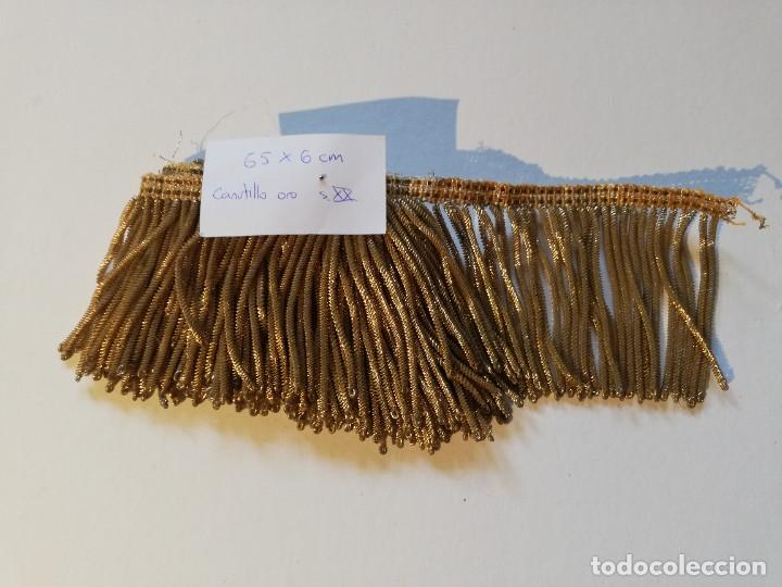 Antig&uuml;edades: Fleco de canutillo de oro. Finales s.XX - Foto 1