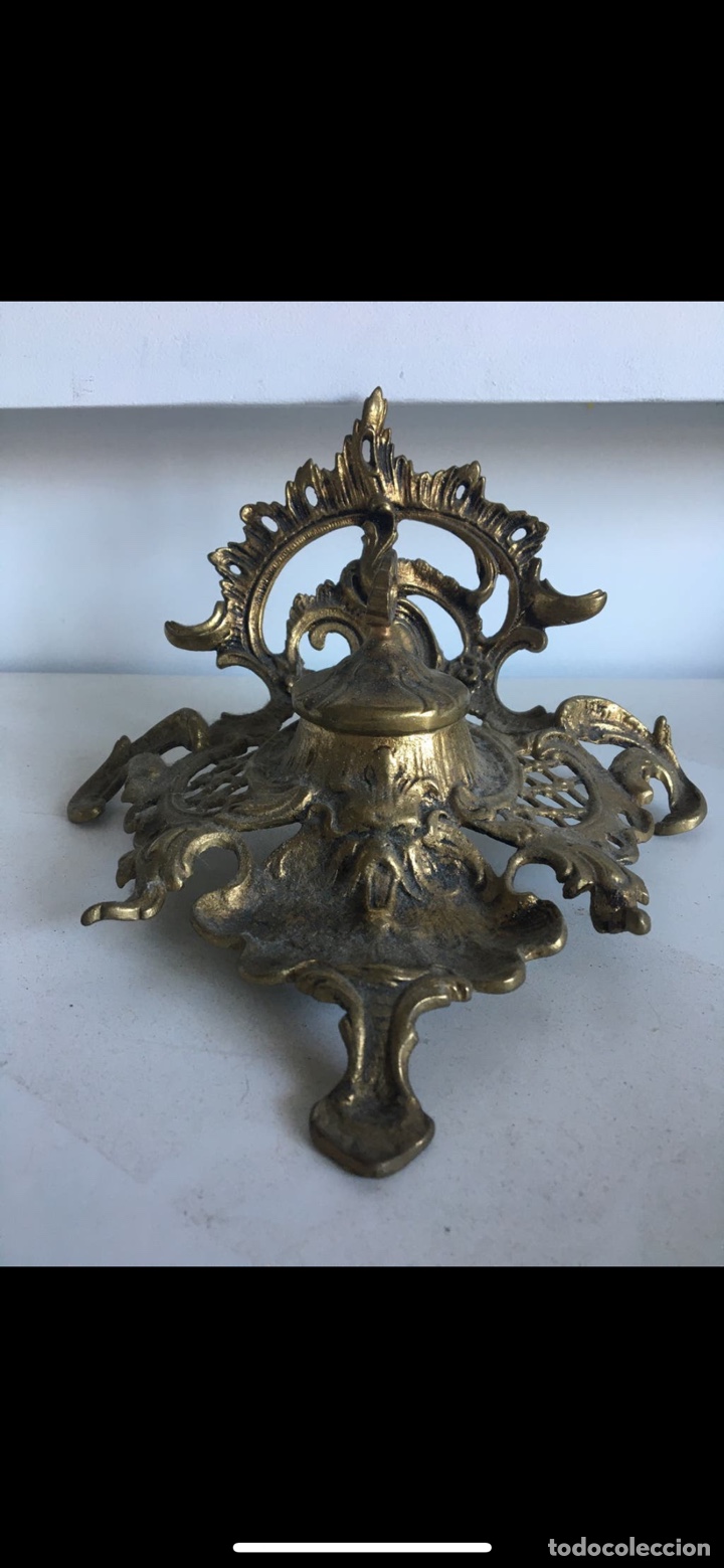 Antig&uuml;edades: ANTIGUO TINTERO DE BRONCE - Foto 3