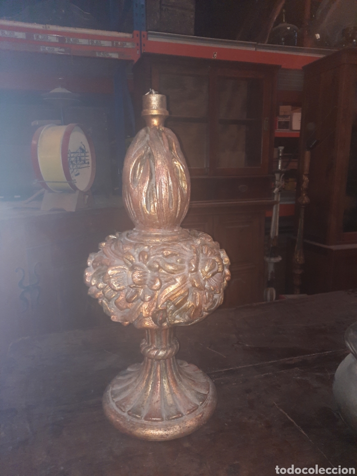 Antig&uuml;edades: L&aacute;mpara de madera - Foto 2