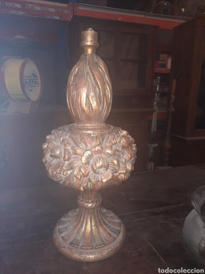 Antig&uuml;edades: L&aacute;mpara de madera - Foto 1