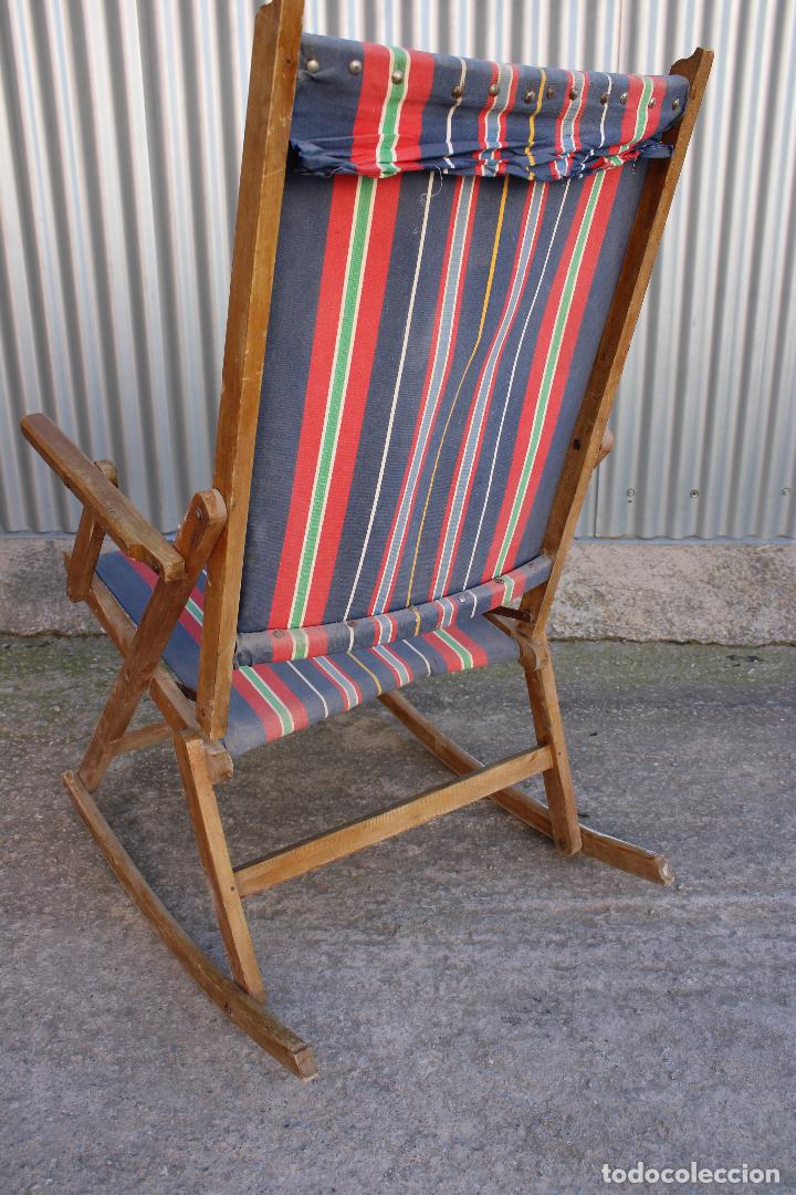 Antig&uuml;edades: antigua amaca sillon madera plegable - Foto 2