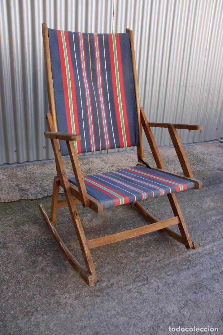 Antig&uuml;edades: antigua amaca sillon madera plegable - Foto 4