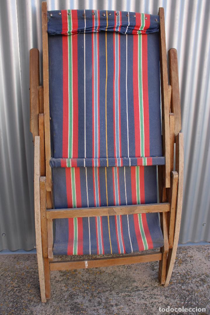 Antig&uuml;edades: antigua amaca sillon madera plegable - Foto 6