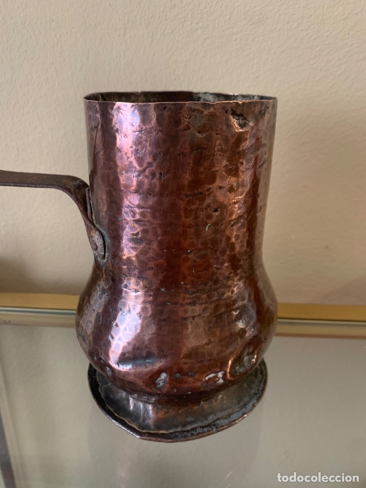 Antig&uuml;edades: Antigua chocolatera de cobre - Foto 7