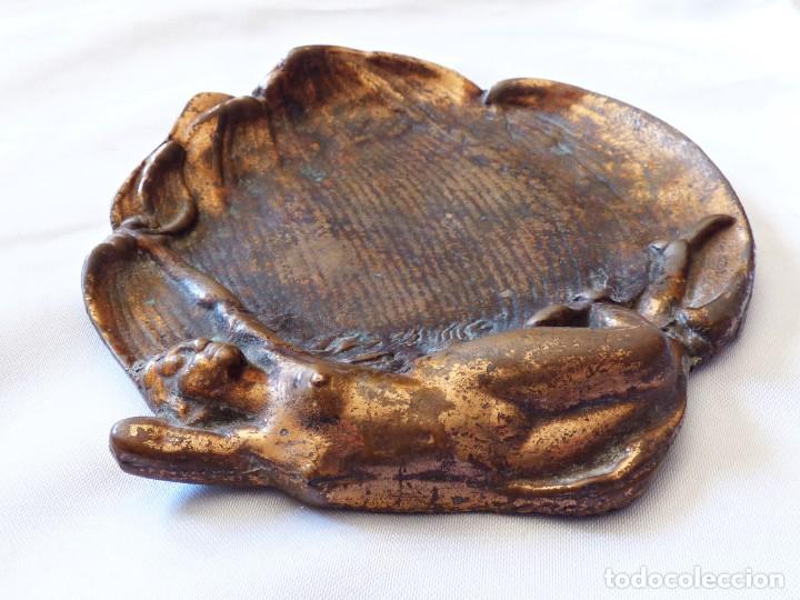 Antiques: PEQUE&Ntilde;A BANDEJA PARA TARJETAS DE VISITA. DESNUDO FEMENINO, ART NOUVEAU 1880 - 1900