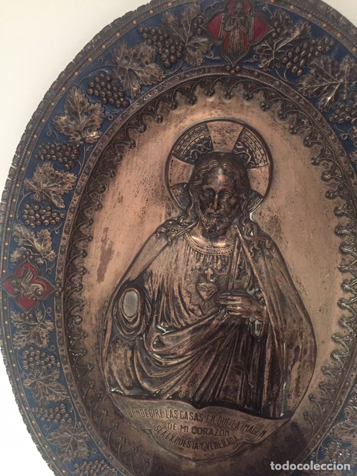 Antig&uuml;edades: Placa grande de Sagrado Coraz&oacute;n - Foto 6