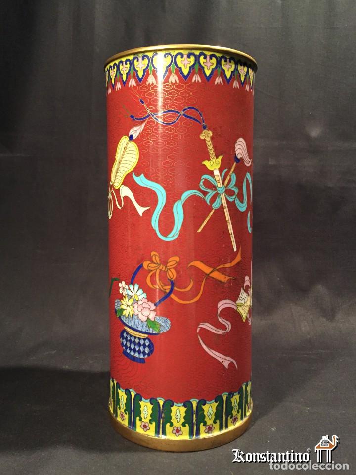 Antig&uuml;edades: VASO JARR&Oacute;N CHINO ESMALTADO 30 cms - Foto 1