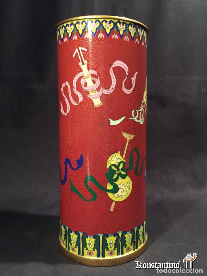 Antig&uuml;edades: VASO JARR&Oacute;N CHINO ESMALTADO 30 cms - Foto 2