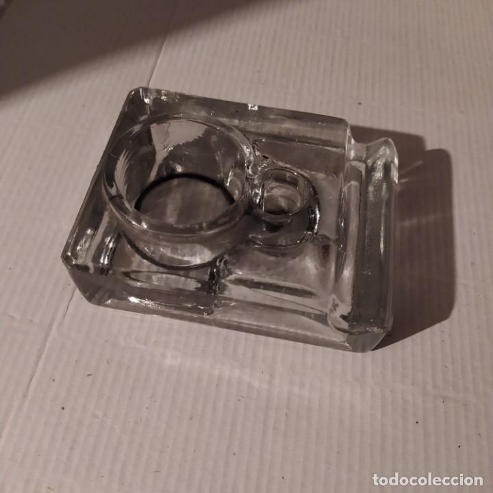 Antig&uuml;edades: Antiguo tintero de cristal - Foto 3
