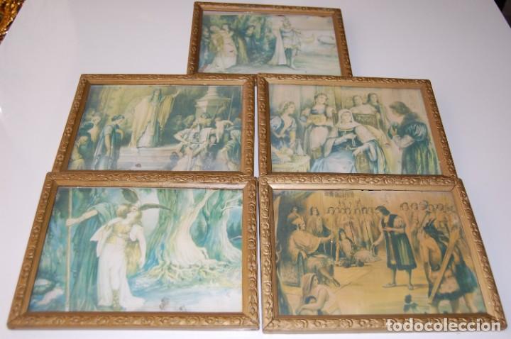 Oggetti Antichi: 5 ANTIGUAS ESTAMPAS ENMARCADAS.