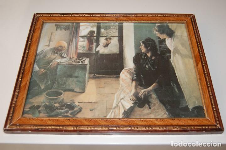 Antig&uuml;edades: 3 CUADROS CON LAMINAS VINTAGE. - Foto 3