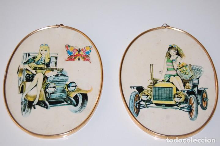 Antiques: PAREJA DE CUADROS VINTAGE