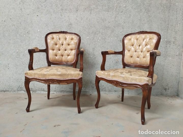 2 dos sillones antiguos estilo luis xv tapizado - Compra venta en  todocoleccion
