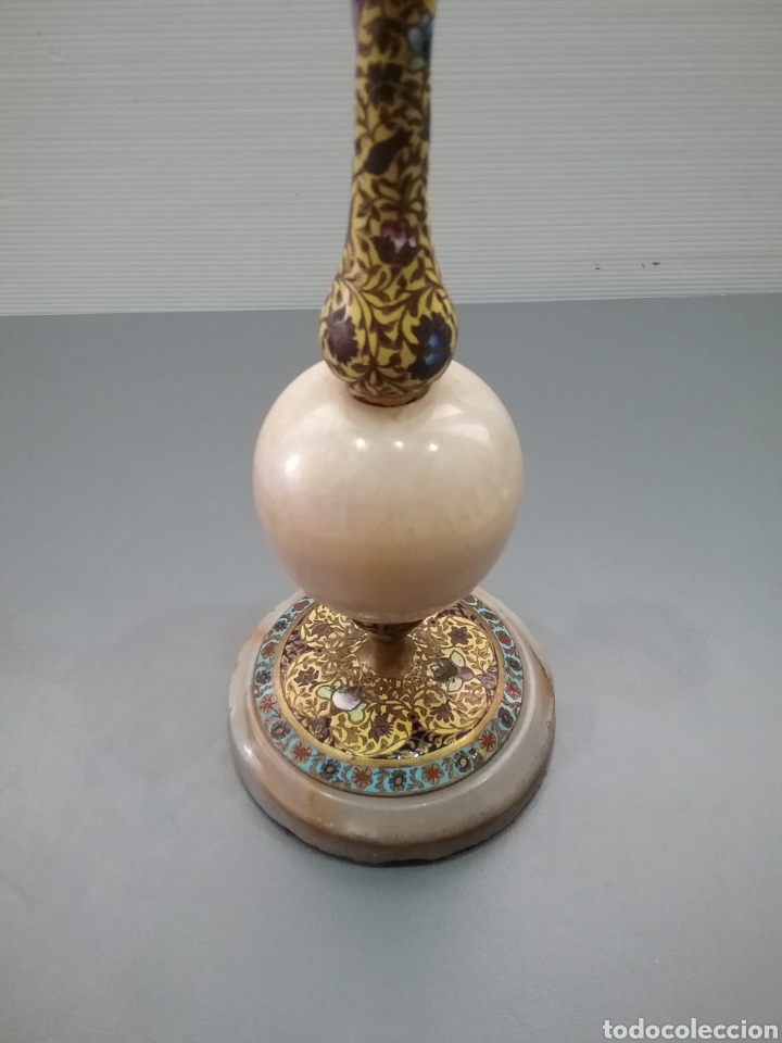 Antig&uuml;edades: Antiguo violetero en cloisonne y onix. - Foto 3