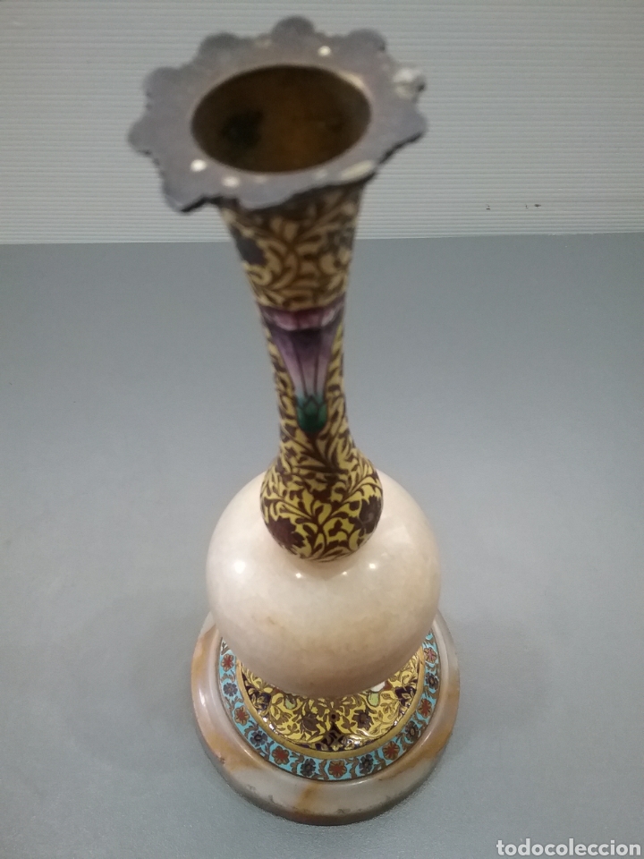 Antig&uuml;edades: Antiguo violetero en cloisonne y onix. - Foto 5