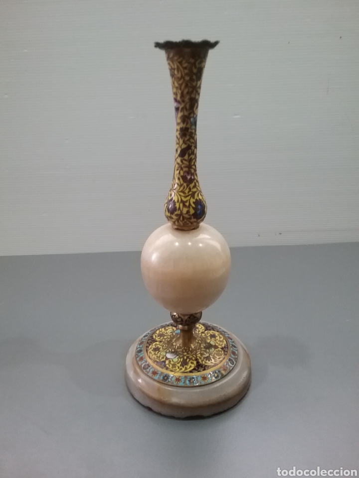 Antig&uuml;edades: Antiguo violetero en cloisonne y onix. - Foto 1
