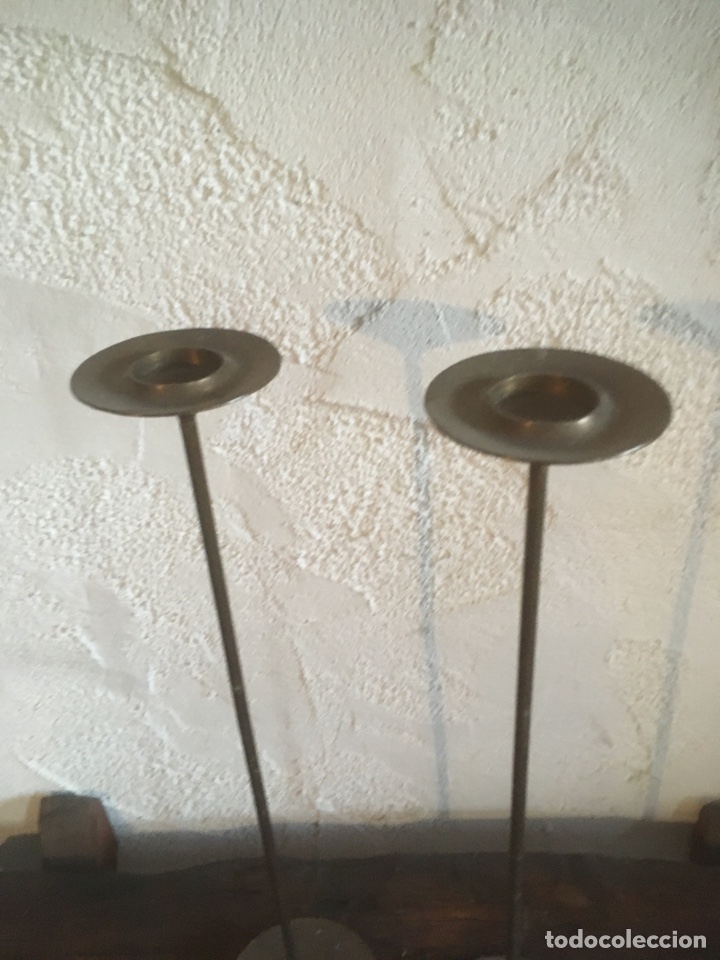 Antig&uuml;edades: Antiguos candelabros bronce - Foto 2