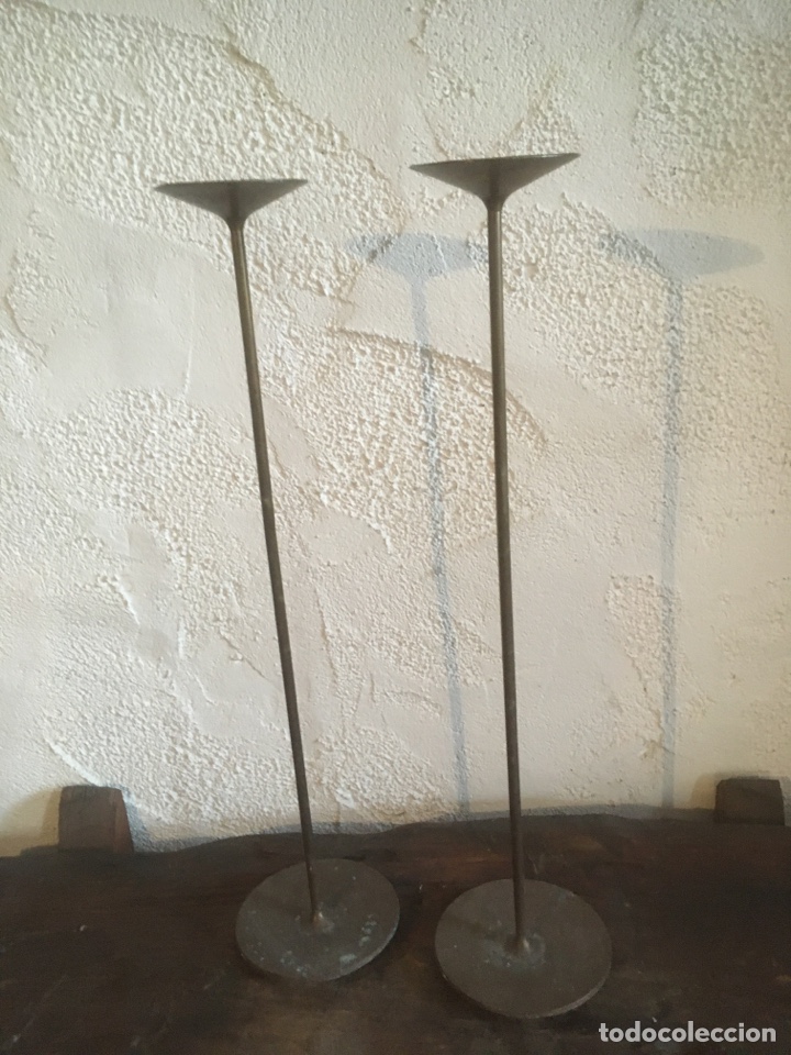 Antig&uuml;edades: Antiguos candelabros bronce - Foto 1