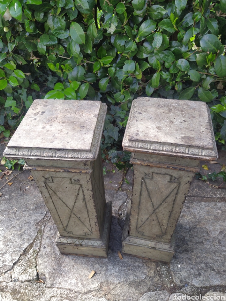 Antig&uuml;edades: Columnas iglesia retablo, Pedestal madera. - Foto 3