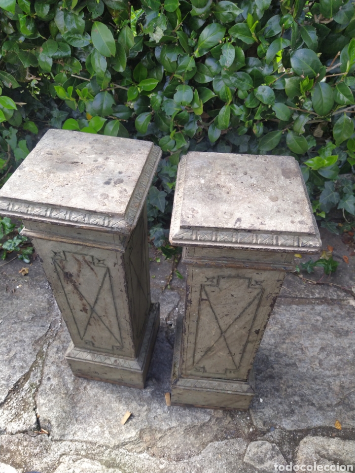 Antig&uuml;edades: Columnas iglesia retablo, Pedestal madera. - Foto 2