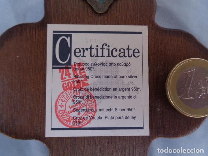 Antig&uuml;edades: CRUZ DE PLATA MONTADA SOBEE MADERA - Foto 2