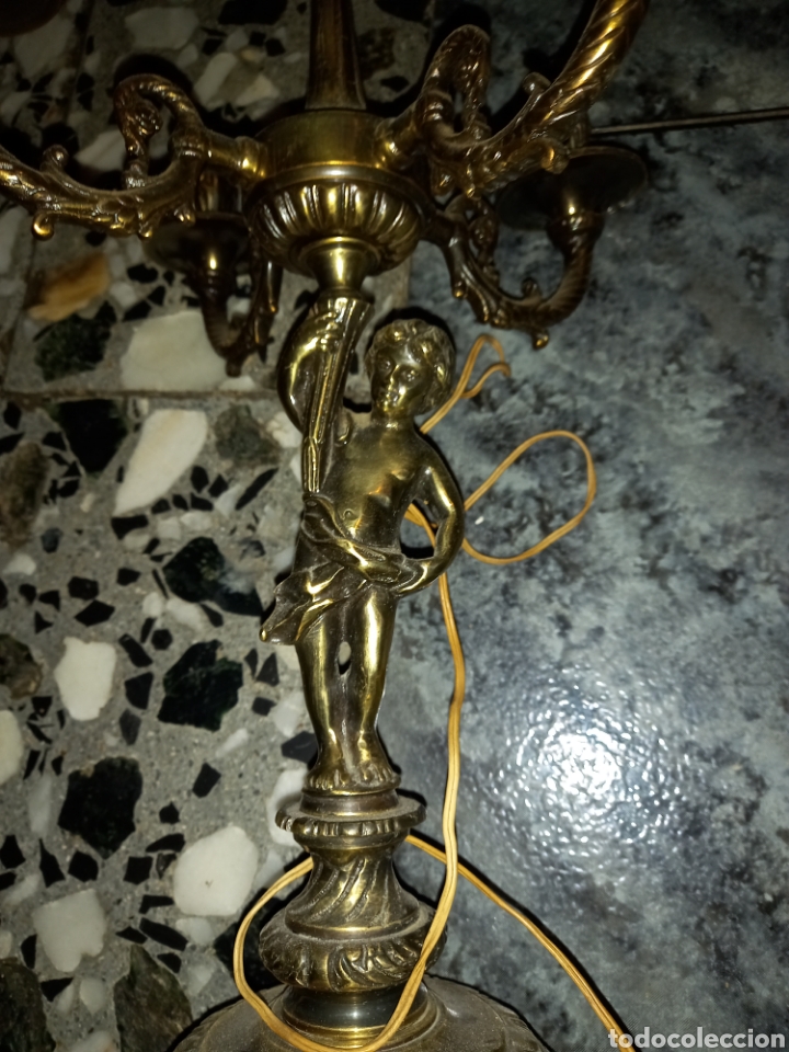 Antig&uuml;edades: Lampara candelabro bronce - Foto 2