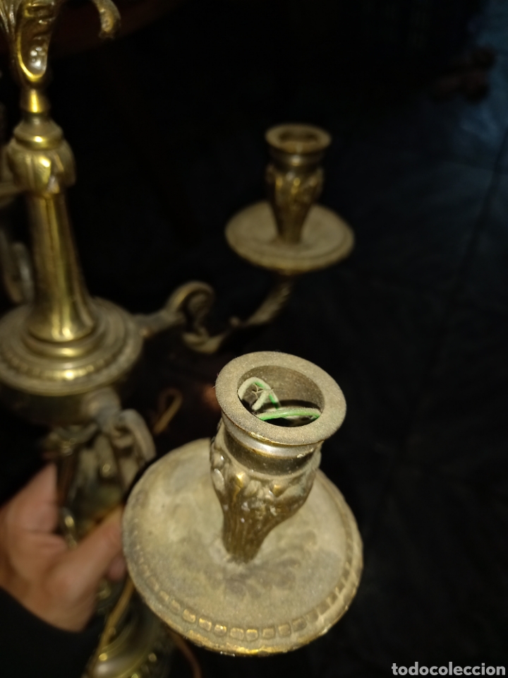 Antig&uuml;edades: Lampara candelabro bronce - Foto 4