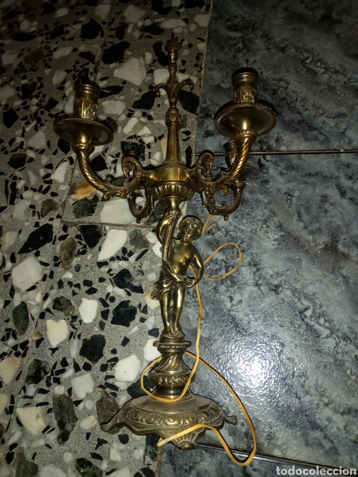 Antig&uuml;edades: Lampara candelabro bronce - Foto 1