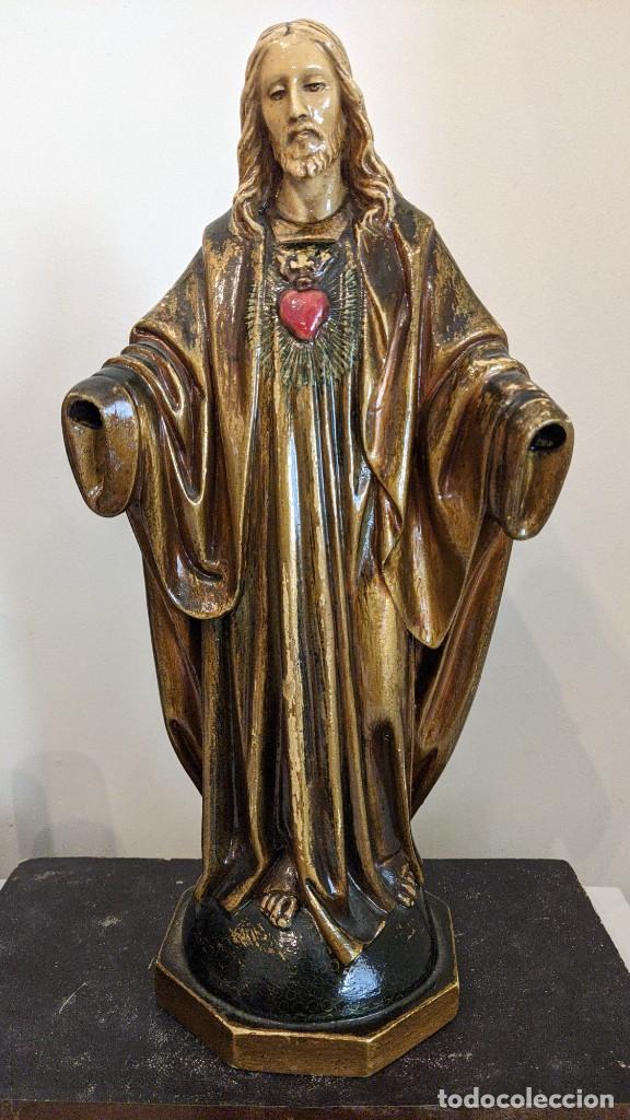 Antig&uuml;edades: CRISTO SAGRADO CORAZ&Oacute;N DE JES&Uacute;S SIN MANOS - Foto 1