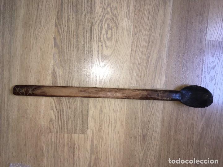 Antig&uuml;edades: ANTIGUO CUCHARON GRANDE MADERA - Foto 2