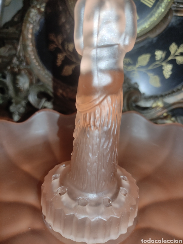 Antig&uuml;edades: Centro de mesa art deco en cristal rosa - Foto 15