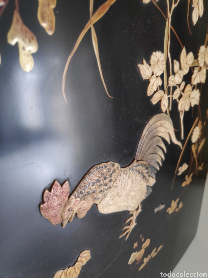 Antig&uuml;edades: Panel Japon&eacute;s de madera lacada - Foto 4