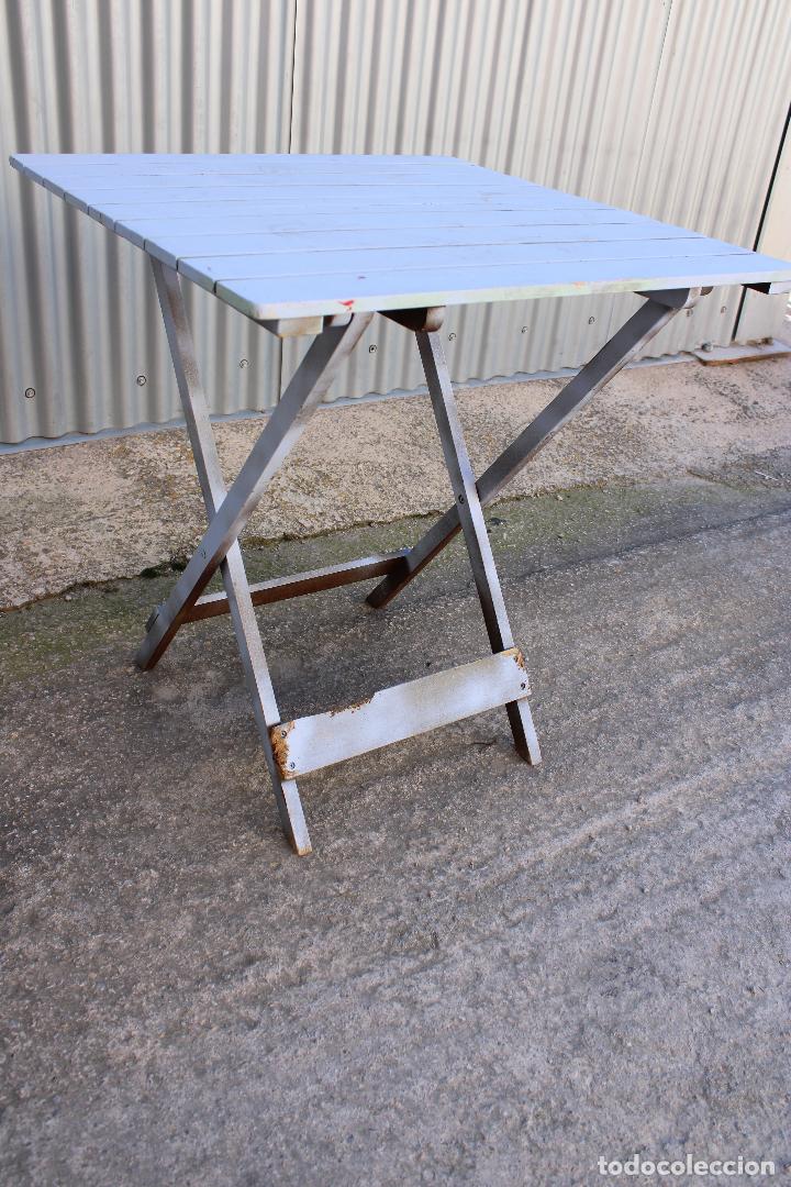 Antig&uuml;edades: mesa de madera plegable - Foto 4