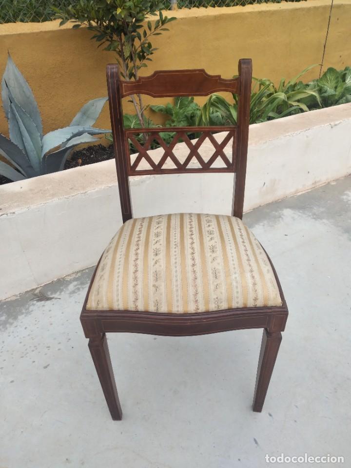 preciosa silla de dormitorio de madera noble co - Compra venta en  todocoleccion