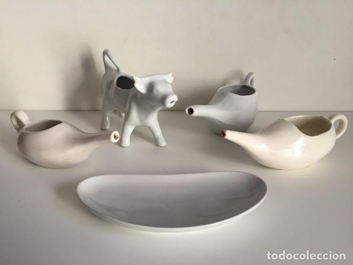 Antig&uuml;edades: PISTERO BANDEJA Y SALSERA EN FORMA DE VACA