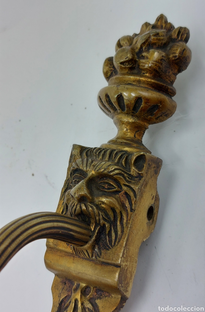 Antig&uuml;edades: PAREJA DE ANTIGUOS APLIQUES DE BRONCE. - Foto 5