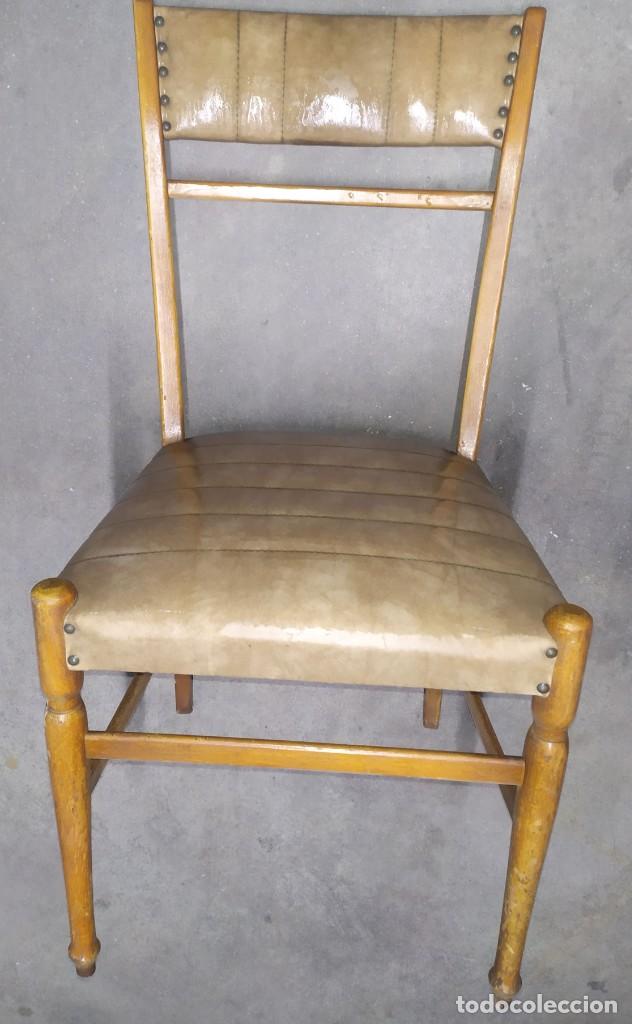 Antig&uuml;edades: Silla cuero madera resistente antigua - Foto 2